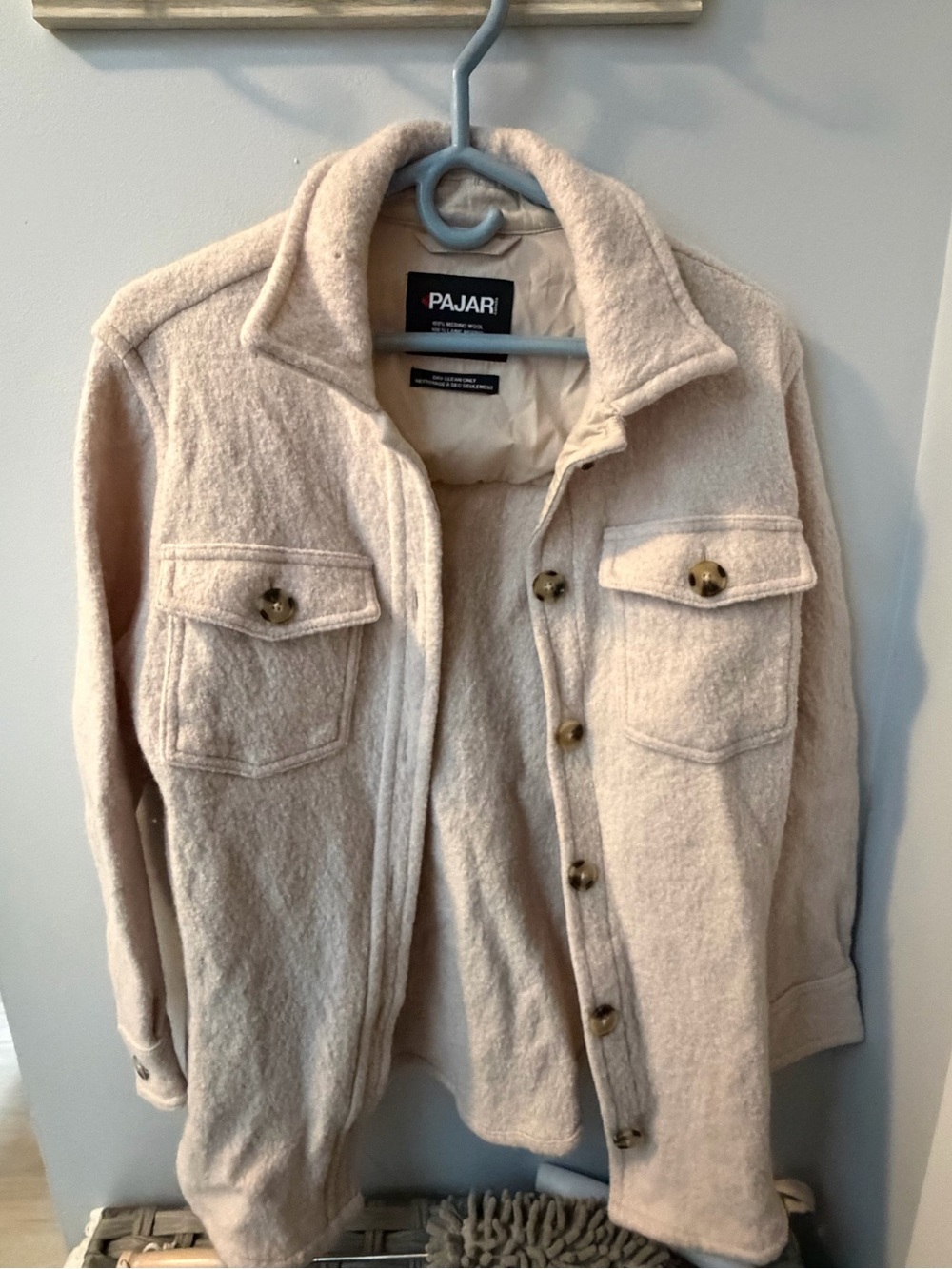 Pajar Women's Light Cream Teddy Button-Up Jacket